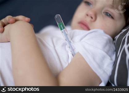 close up child thermometer