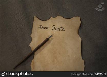 close up christmas letter with mock up