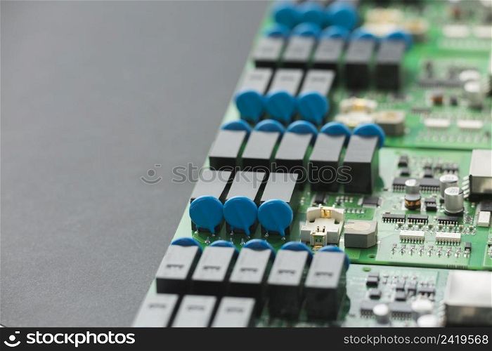 close up circuit board components