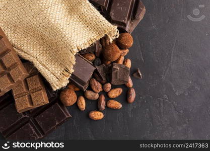 close up cocoa beans