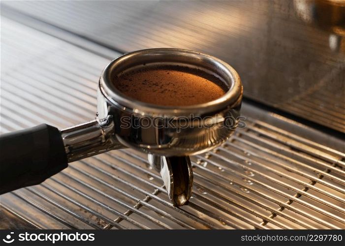 close up coffee grinding tool