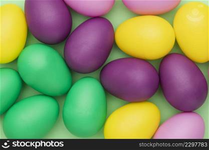 close up colored egg collection