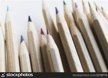 close up colored pencils