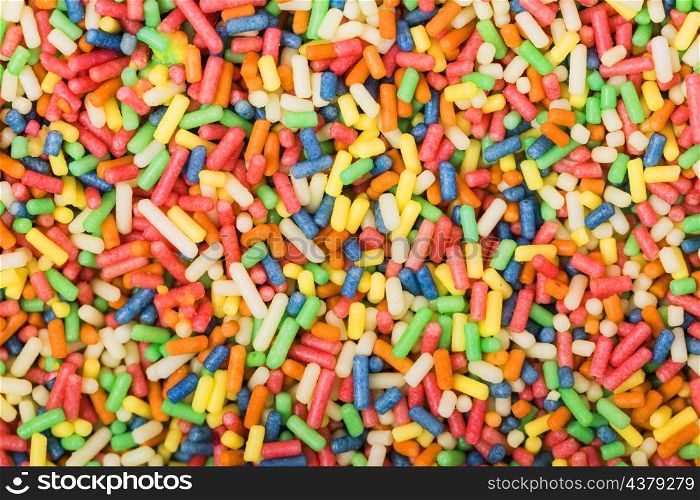 close up colorful sprinkles