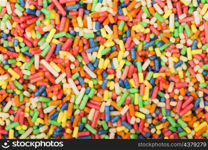 close up colorful sprinkles