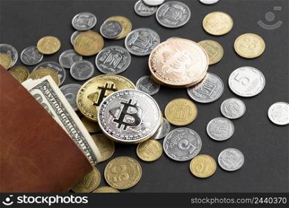 close up currency near wallet