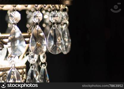 Close Up Cut Glass Crystal Chandelier