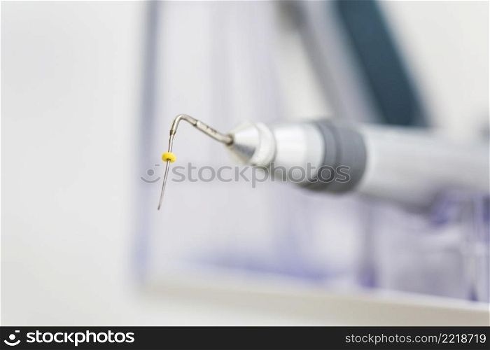 close up dental explorer probe