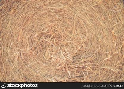 close up detailed view of stack of hay