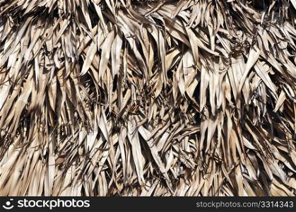 close up details of a thatched roof background