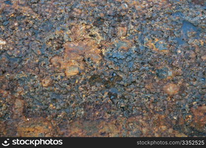 Close up details of rust in cast iron