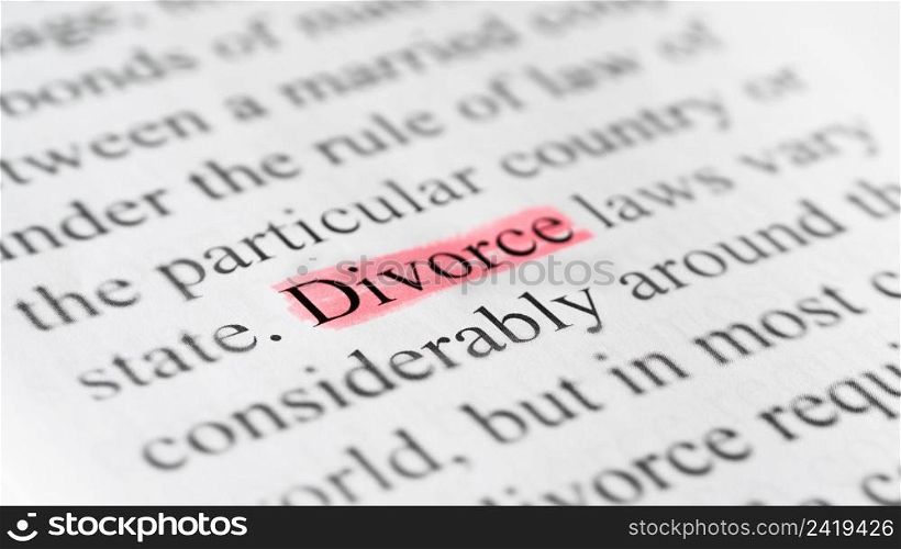 close up divorce contract