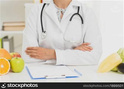 close up doctor with stethoscope fruits. Resolution and high quality beautiful photo. close up doctor with stethoscope fruits. High quality beautiful photo concept