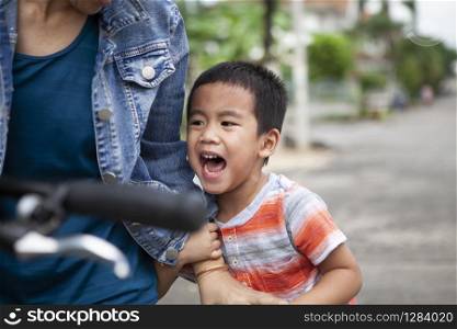 close up face of asian children crying with sad emotion
