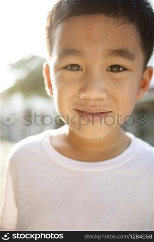 close up face of asian children tooth smiling face