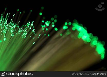 close up fiber optics lights focused blurred