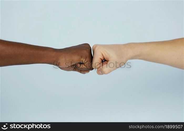 close up fist bump with copy space. Resolution and high quality beautiful photo. close up fist bump with copy space. High quality beautiful photo concept