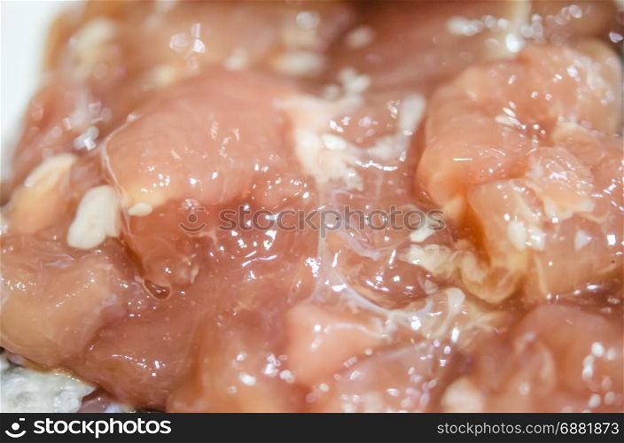 Close up fresh Marinated pork