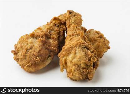 close up fried chicken drumsticks