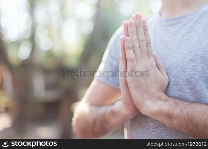 close up guy with hands together. High resolution photo. close up guy with hands together. High quality photo