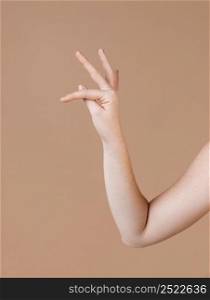 close up hand teaching sign language 3
