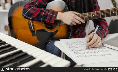 close up hand writing song