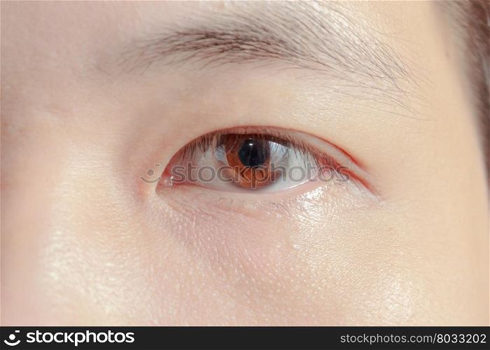 Close up image of asia human eye