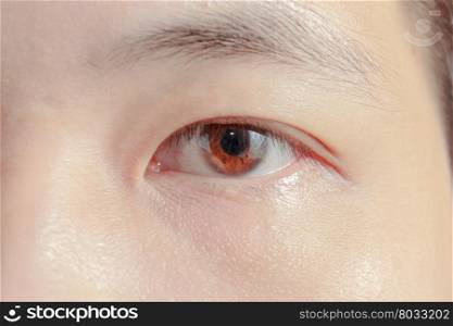 Close up image of asia human eye