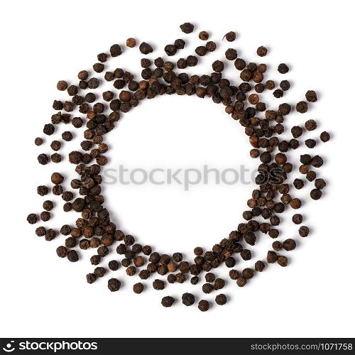Close-up image of black pepper on black background. black pepper