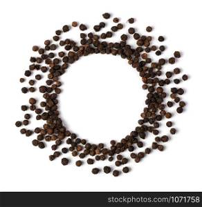 Close-up image of black pepper on black background. black pepper