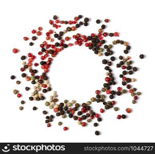 Close-up image of pepper on black background. black pepper