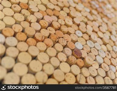 Close-up image of wine bottle old corks