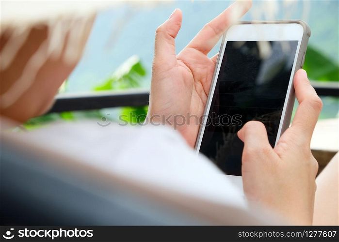 Close up image of Woman Using a Smart Phone