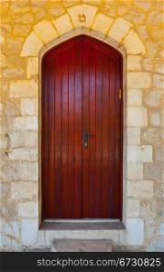 Close-up Image of Wooden Ancient Israel Door