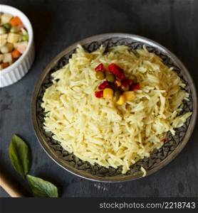 close up indian rice dish with corn