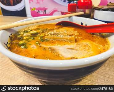 Close-up Japanese soup ramen