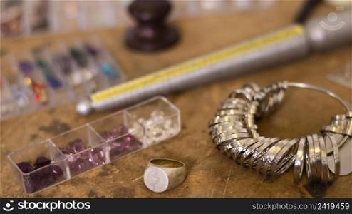 close up jewelry tools