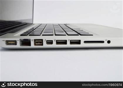 Close up laptop keyboard with Thai English language of a modern laptop
