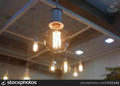 Close-up light bulb electricity symbol for new idea innovation.