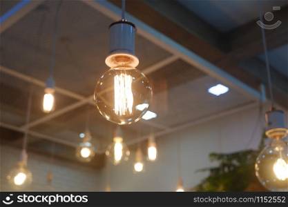 Close-up light bulb electricity symbol for new idea innovation.