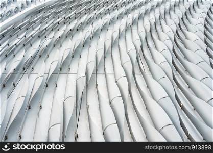 close up lines of a modern office building in black and white