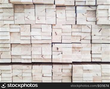 Close up lumber in factory