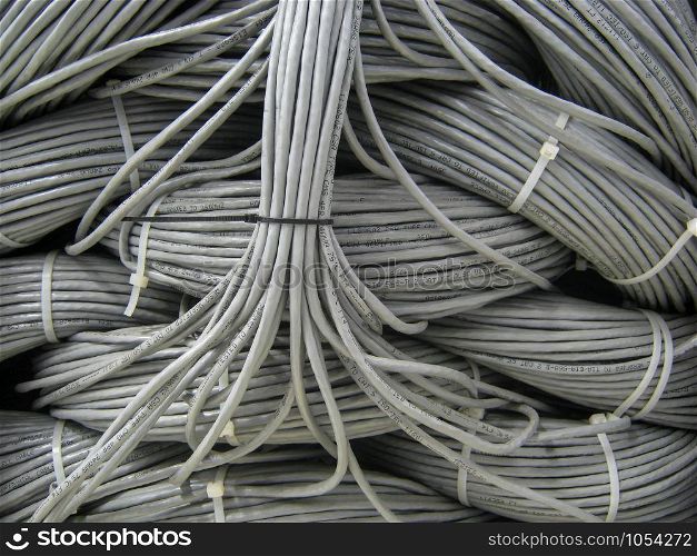 close up macro network cables texture background