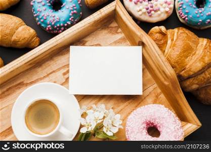 close up morning breakfast tray