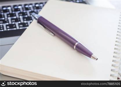 Close up notebook with pen, stock photo