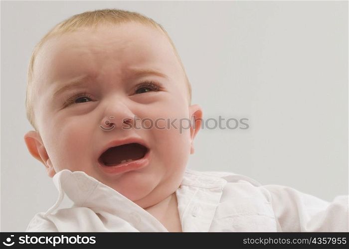 Close-up of a baby boy crying