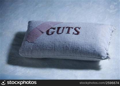 Close-up of a bandage on a pillow
