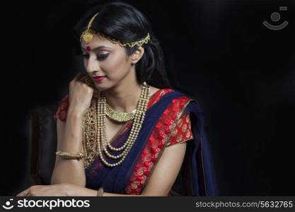 Close-up of a beautiful bride with jewelery