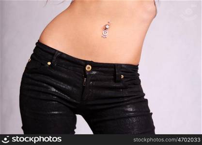 Close up of a beautiful woman's waist isolated