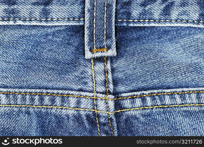 Close-up of a belt loop on a pair of jeans